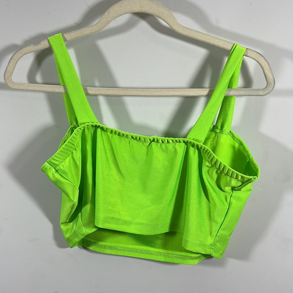 Neon Lime Wide Leg Pants & Crop Top Set - Picture 9 of 9